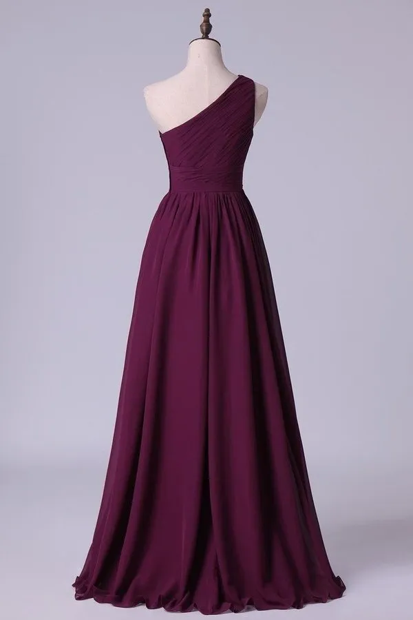 2024 Bridesmaid Dresses A Line One Shoulder Floor Length With PJRHX2R7