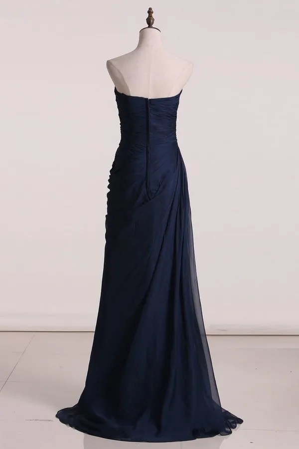 2024 Prom Dresses A Line One Shoulder Chiffon With PBM5XYCK