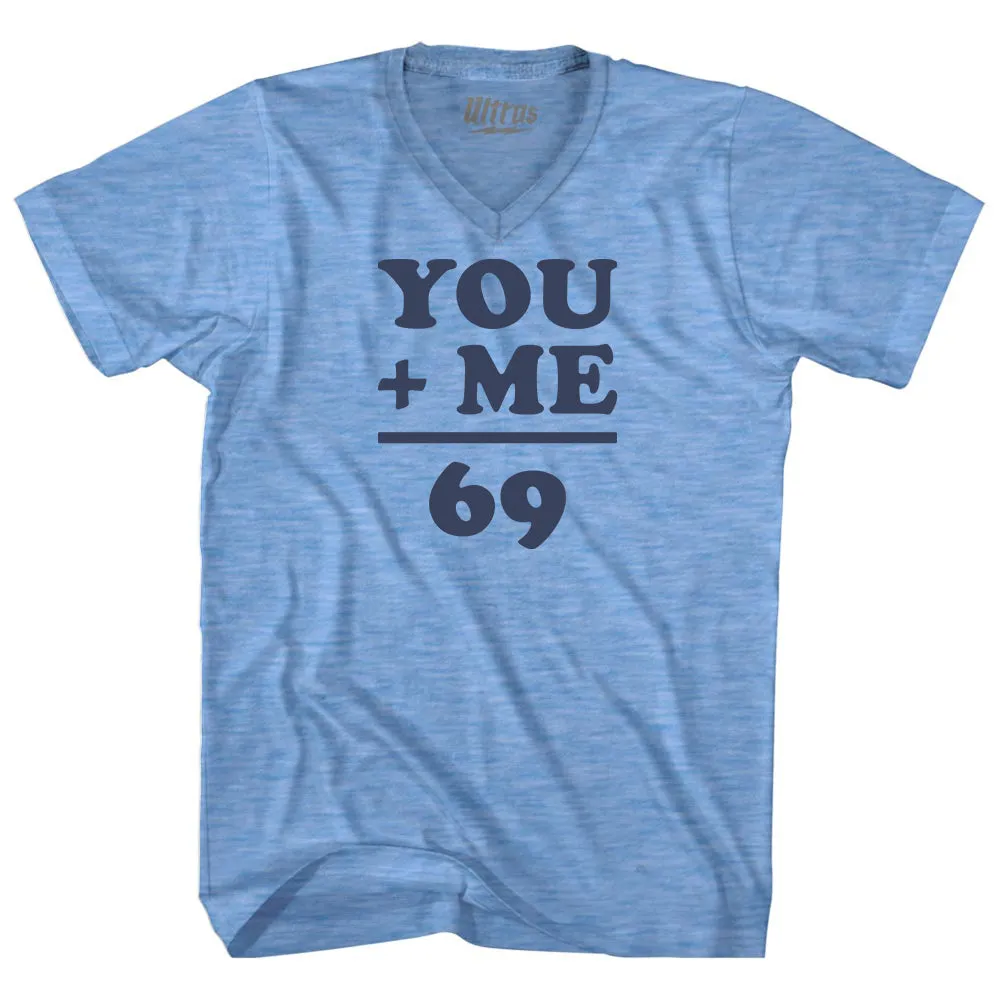 69 Math Equation Adult Tri-Blend V-neck T-shirt