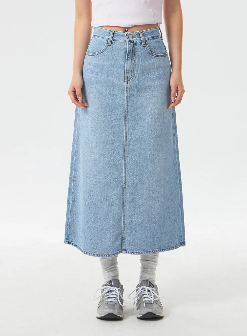 A-Line Denim Maxi Skirt CA303