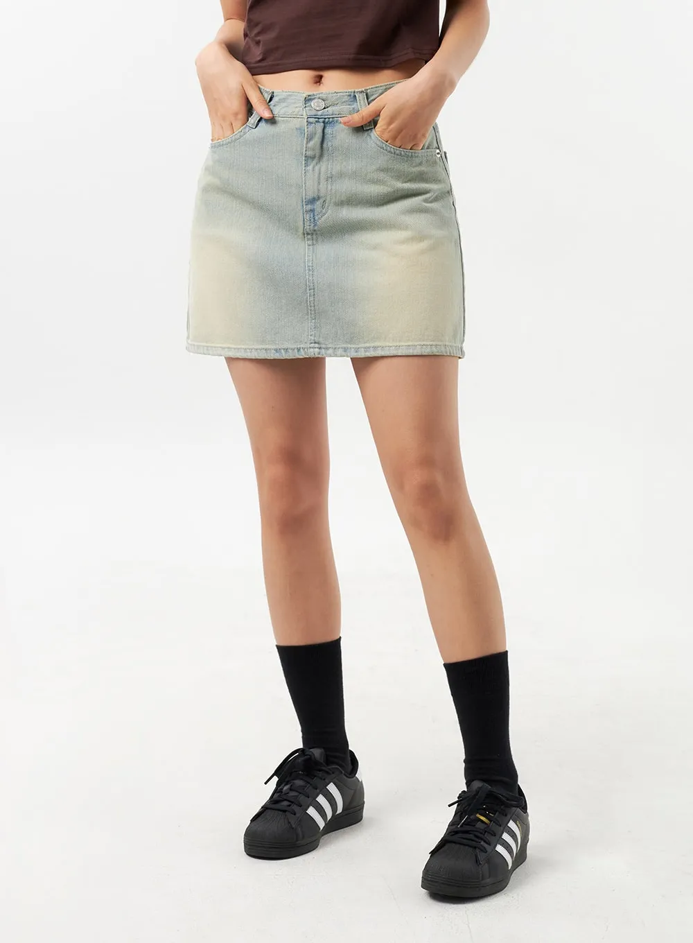 A-Line Denim Mini Skirt CU308