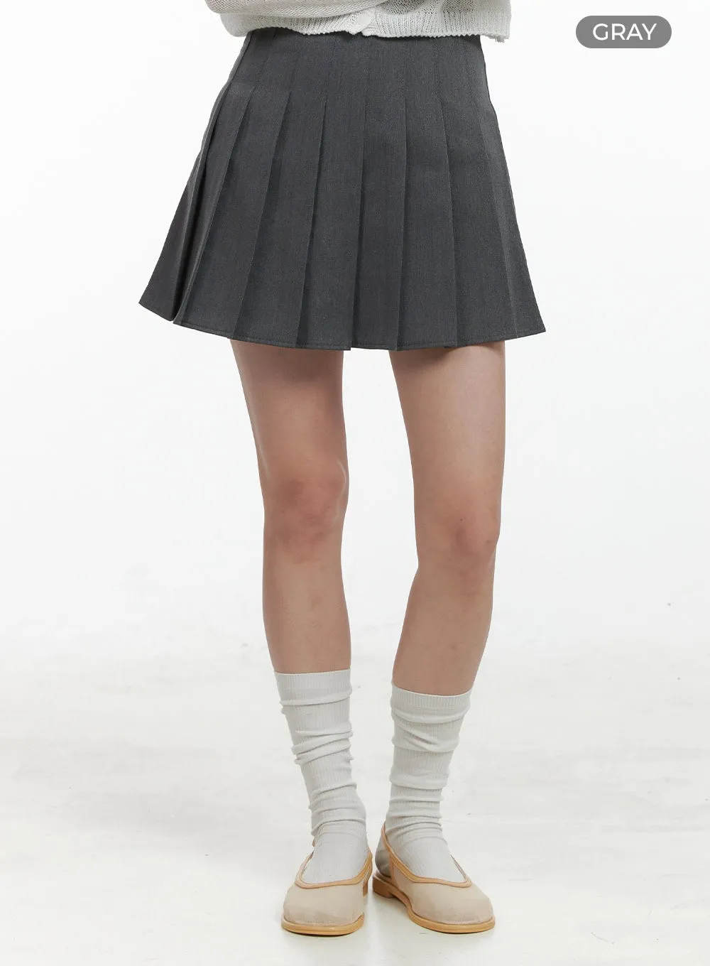 A-Line Pleated Mini Skirt OL411