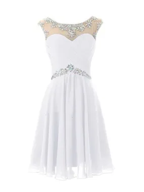 A Line Short Round Neckline Prom Dresses 2015, Short Graduation Dresses 2015, Short Formal Dresses, Cocktail Dresses, Homecoming Dresses