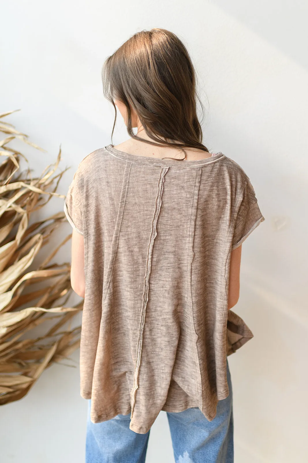 a-line washed knit top