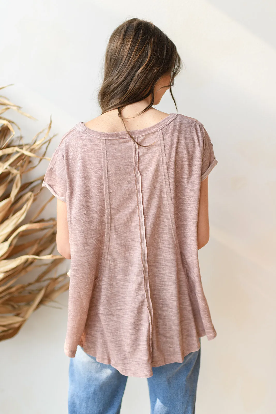 a-line washed knit top