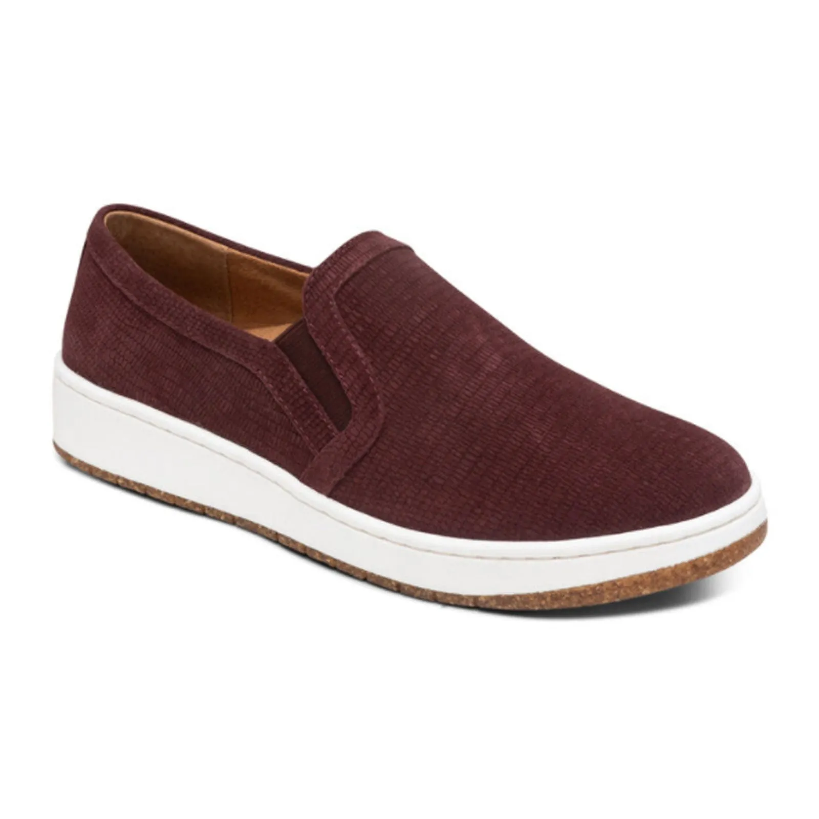 Aetrex Kenzie Slip On (Women) - Burgundy Croc