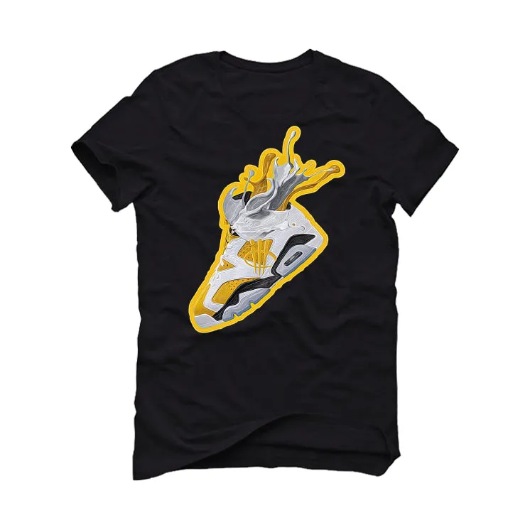 Air Jordan 6 Yellow Ochre | illcurrency Black T-Shirt (SPLASH 6)