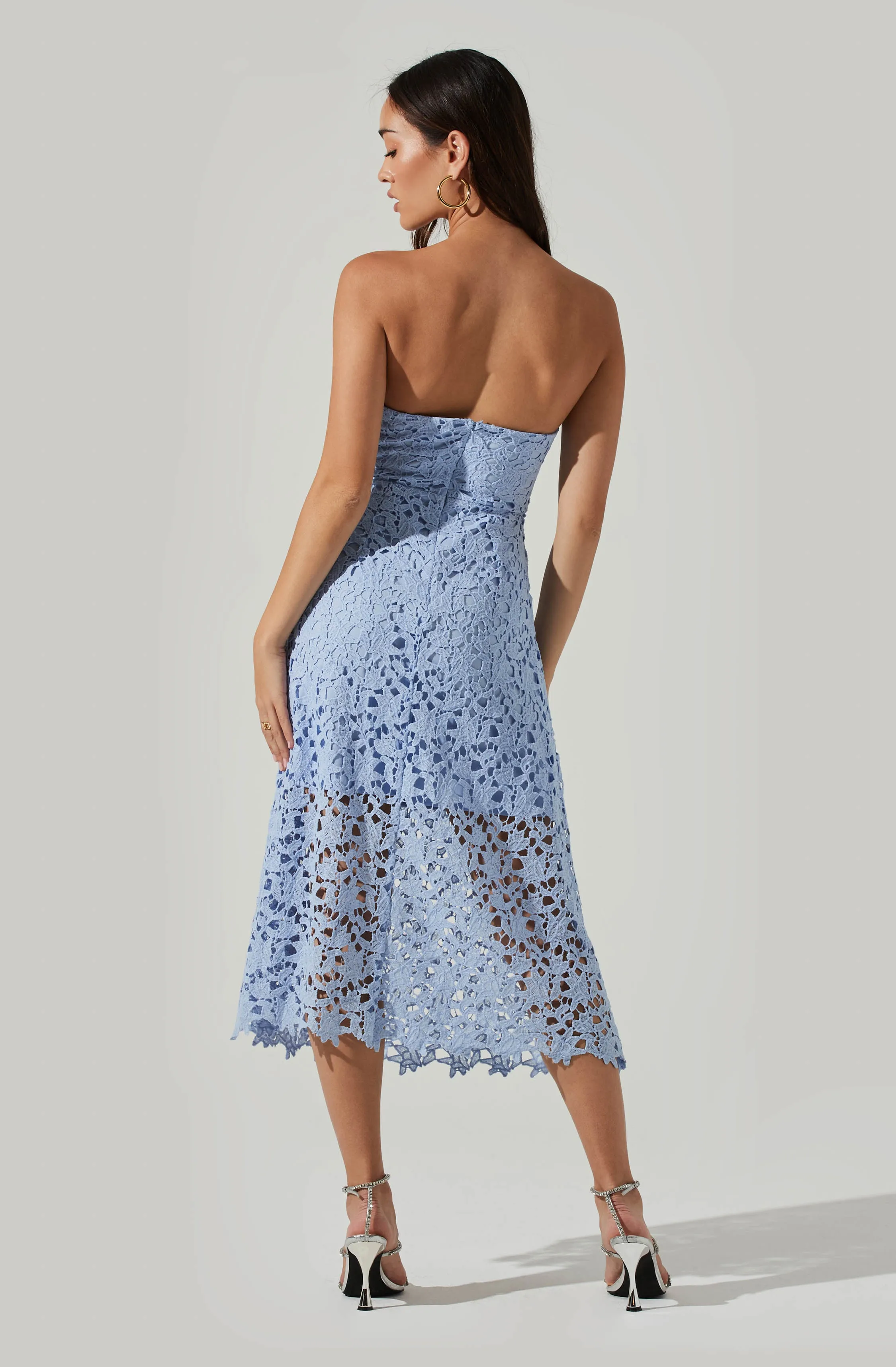 Anaya Strapless Lace Midi Dress