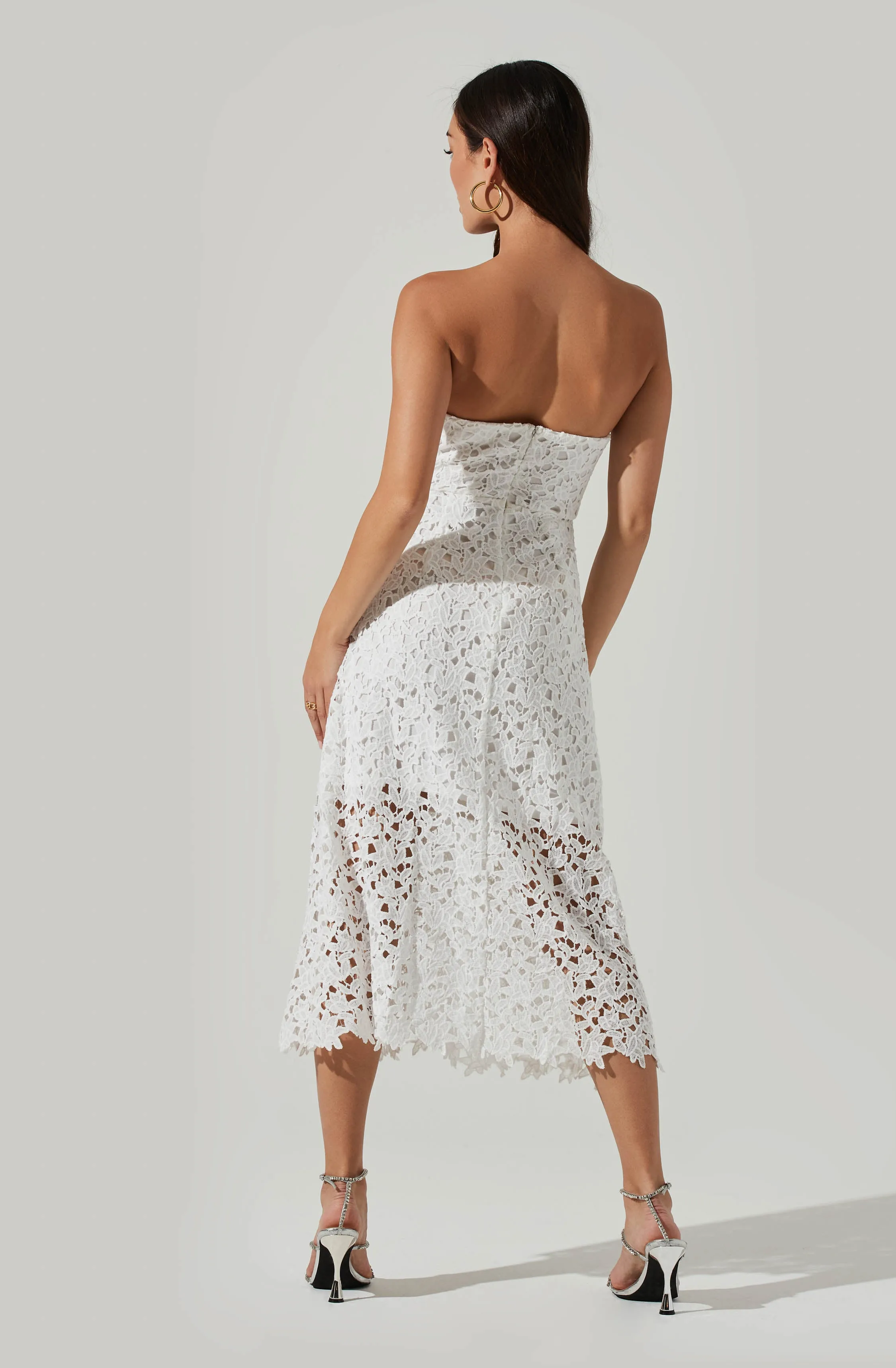 Anaya Strapless Lace Midi Dress