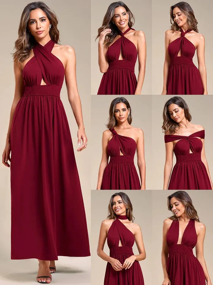 Backless Halter Neck Evening Dress