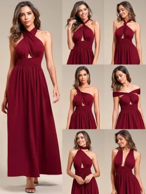 Backless Halter Neck Evening Dress