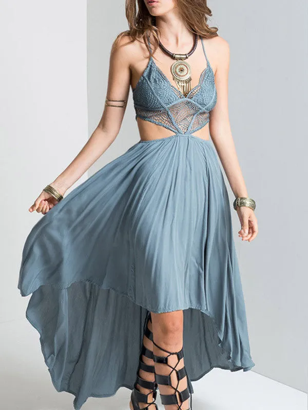 Bohemian Halter Back Cross Dress