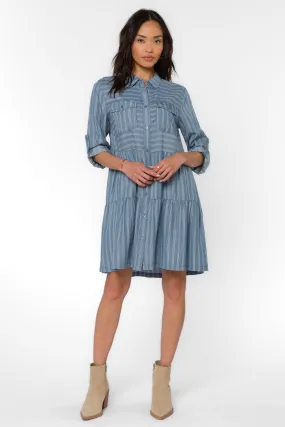 Bree Blue Spruce Stripe Dress