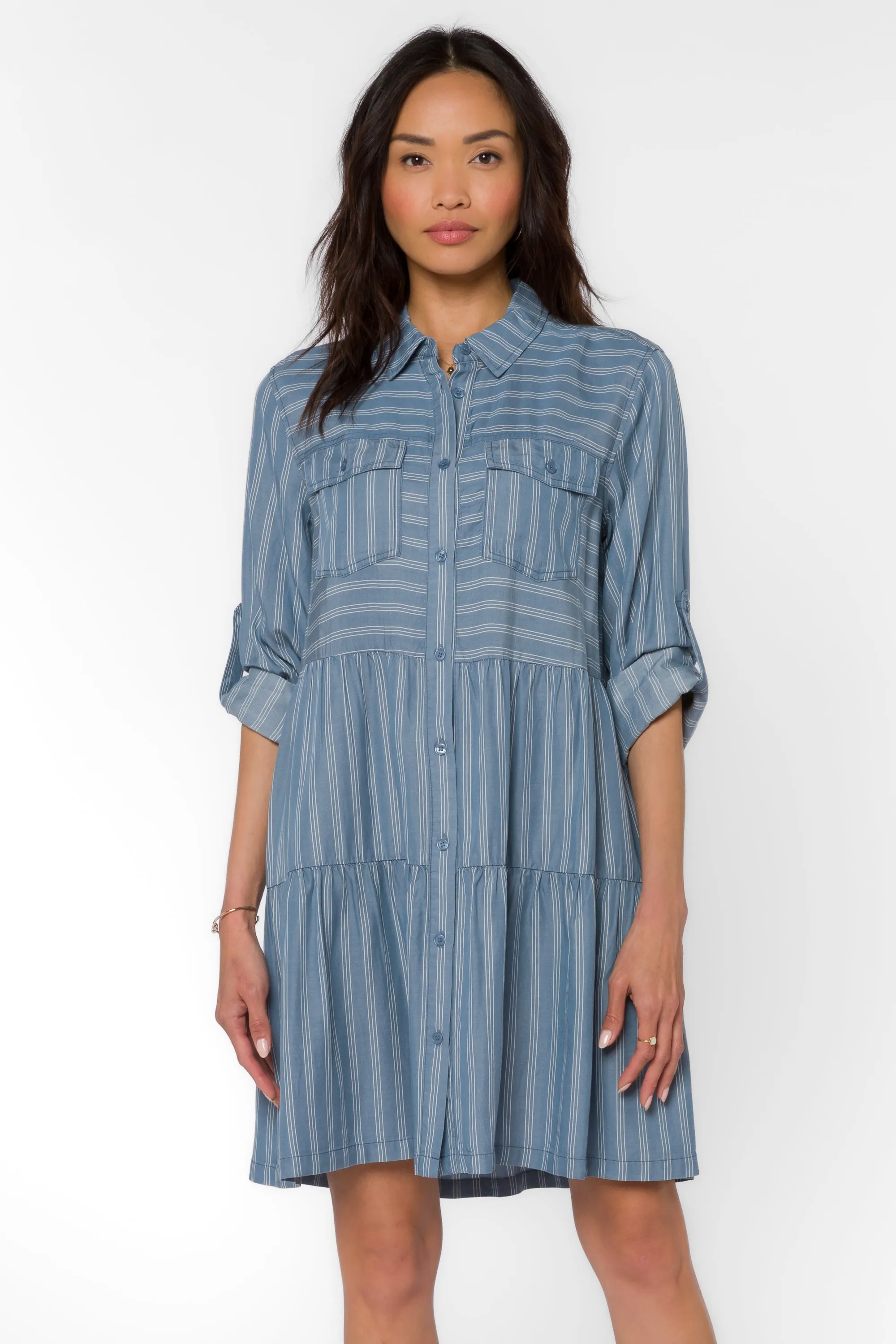 Bree Blue Spruce Stripe Dress