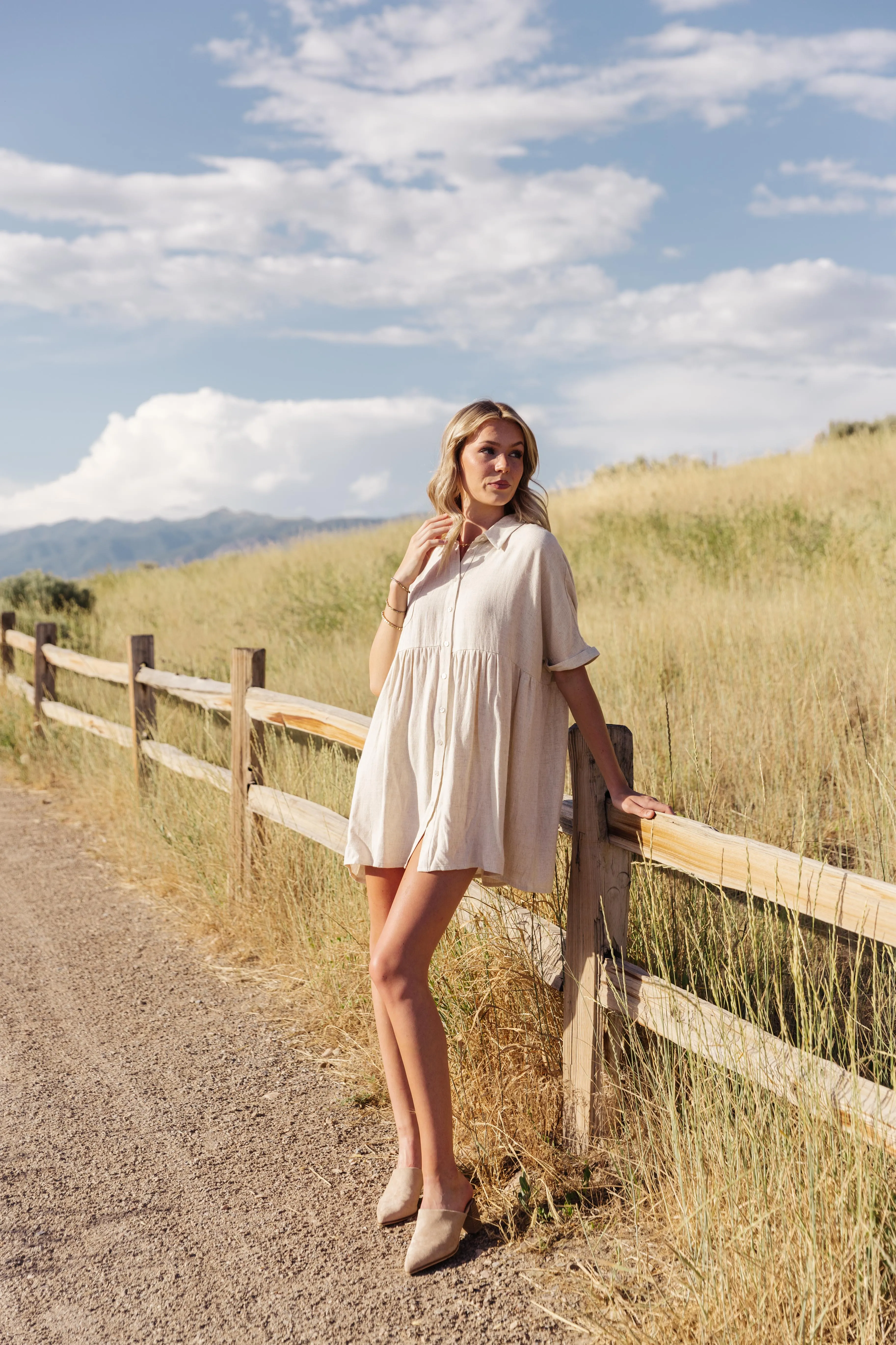 Button Down Babydoll Dress