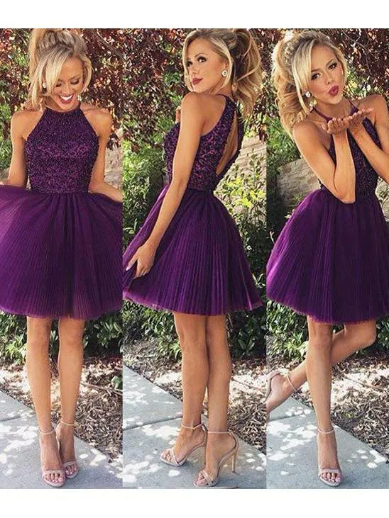 Chic Purple Homecoming dress Cheap Party Homecoming Dress ER078