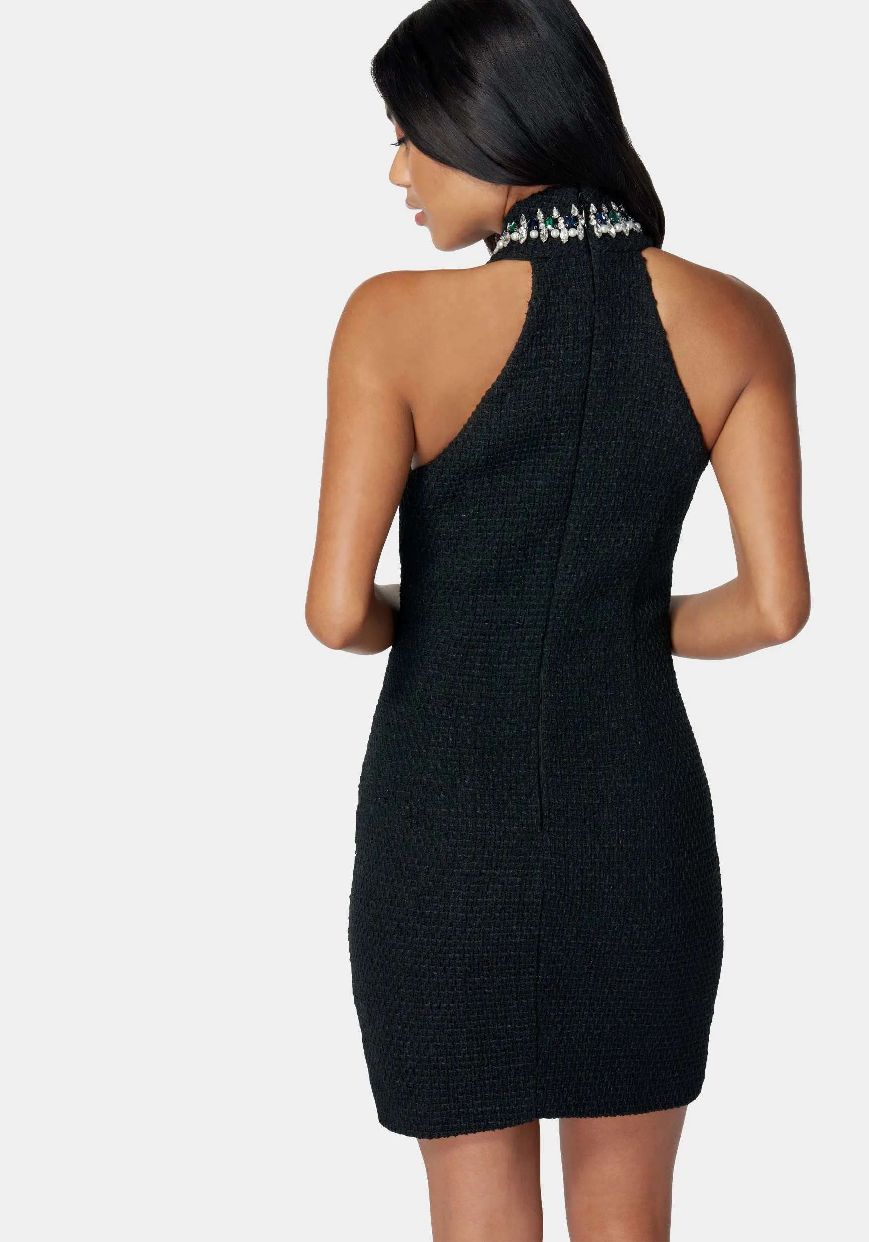 Crystal Knit Halter Neck Dress