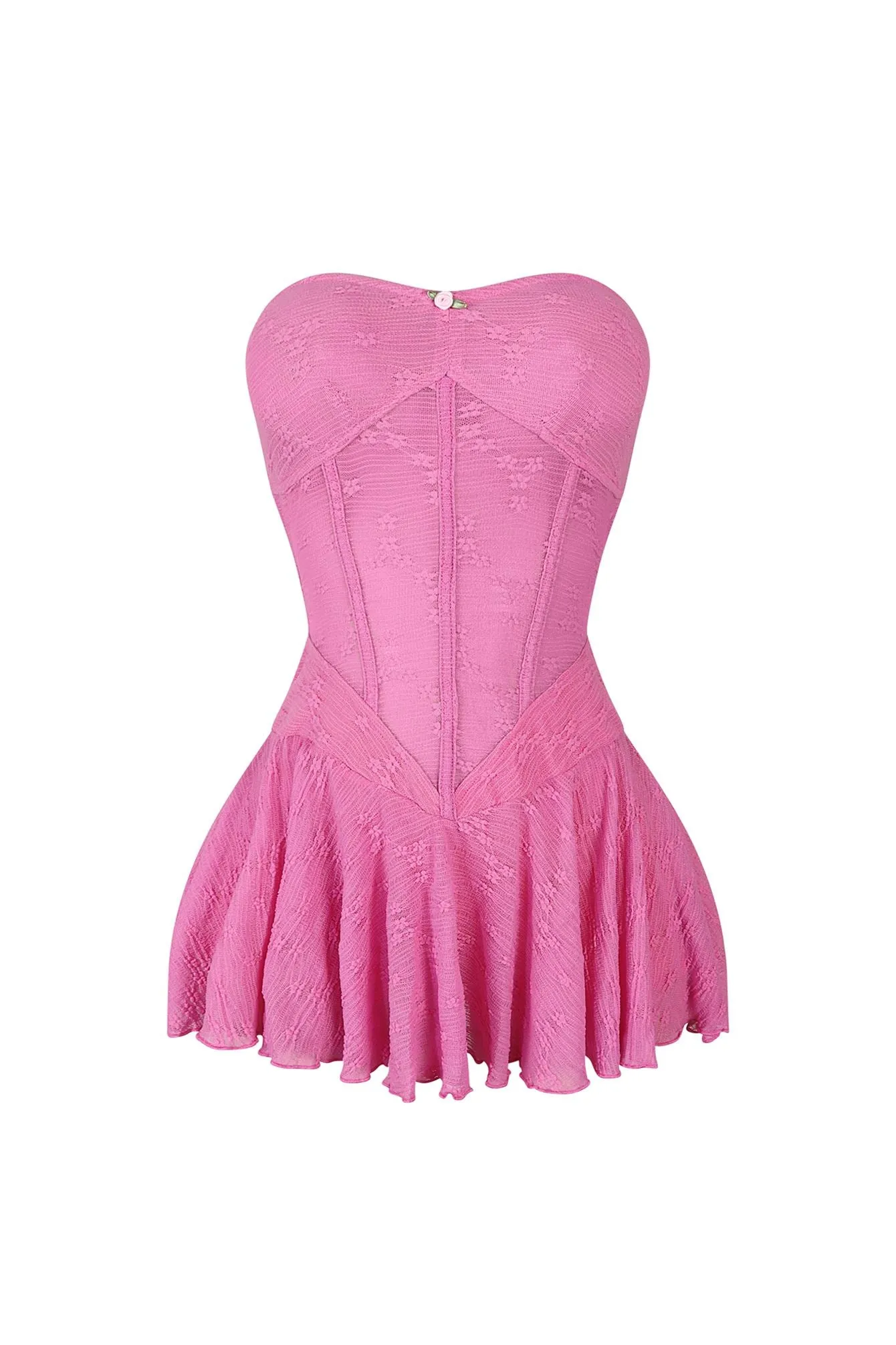 Denial Strapless Ballerina Flare Mini Dress