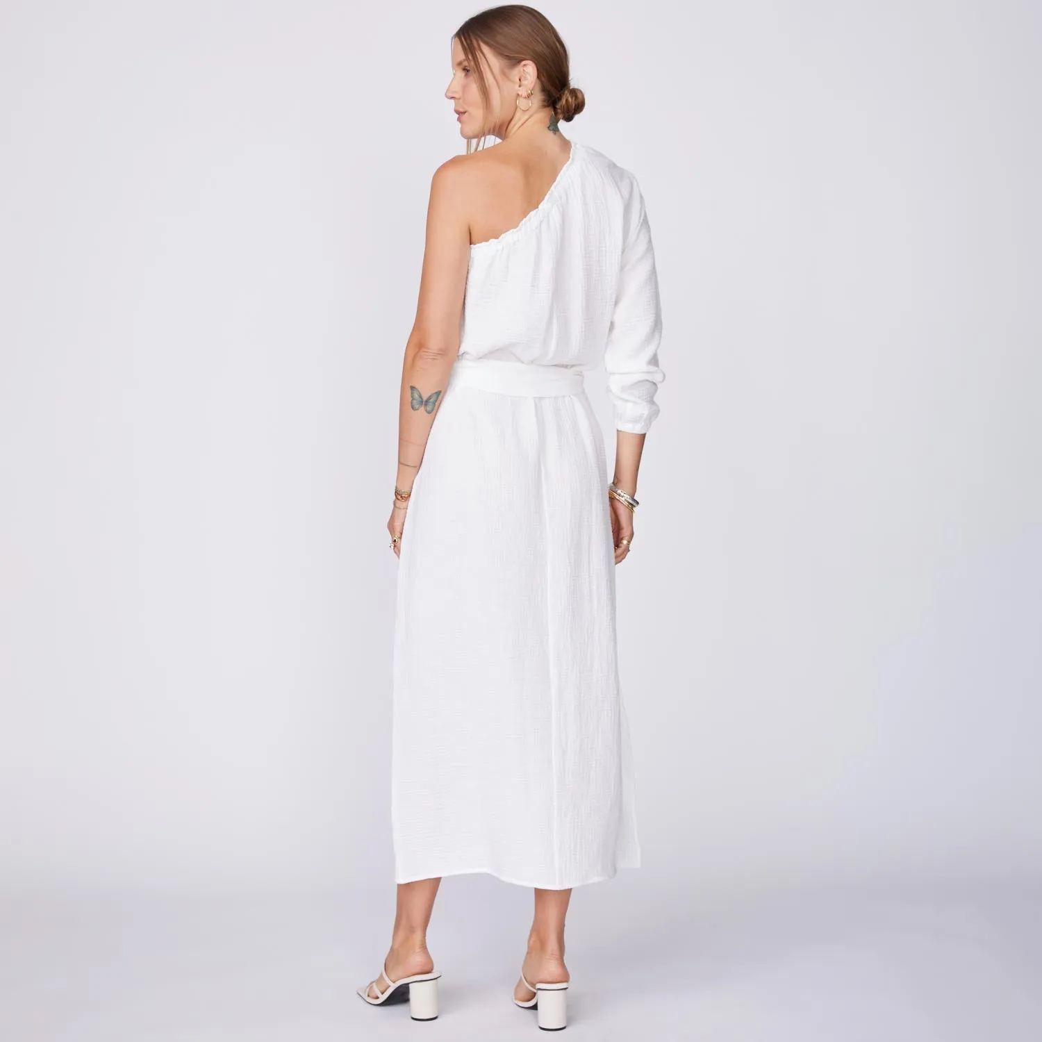 Gauze One Shoulder Dress