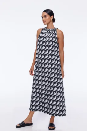 Glamour Dress -  Black/White Large Geometric Print