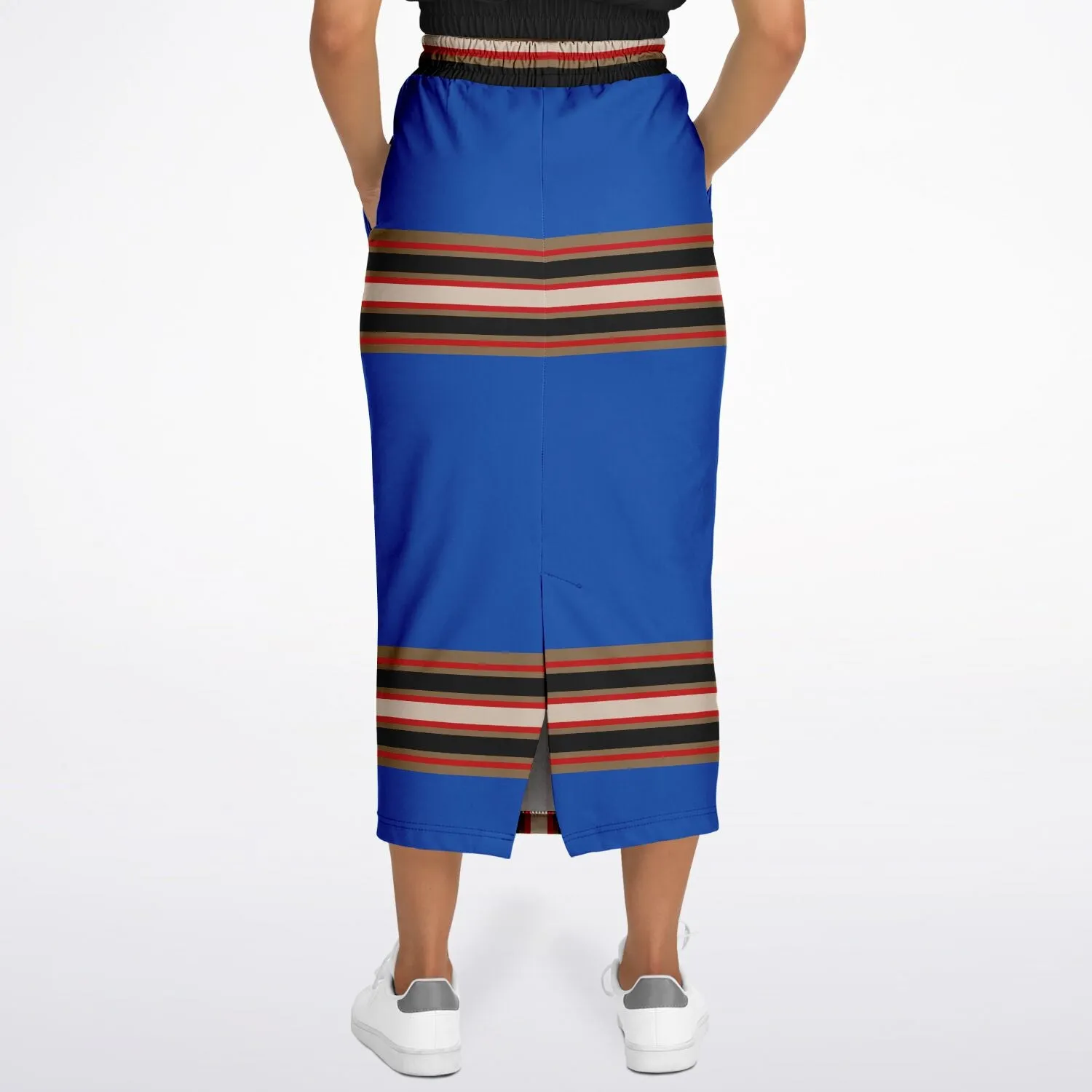 Gold Line Blue Eco-Poly Long Pocket Skirt