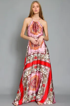 Halter Print Maxi Dress