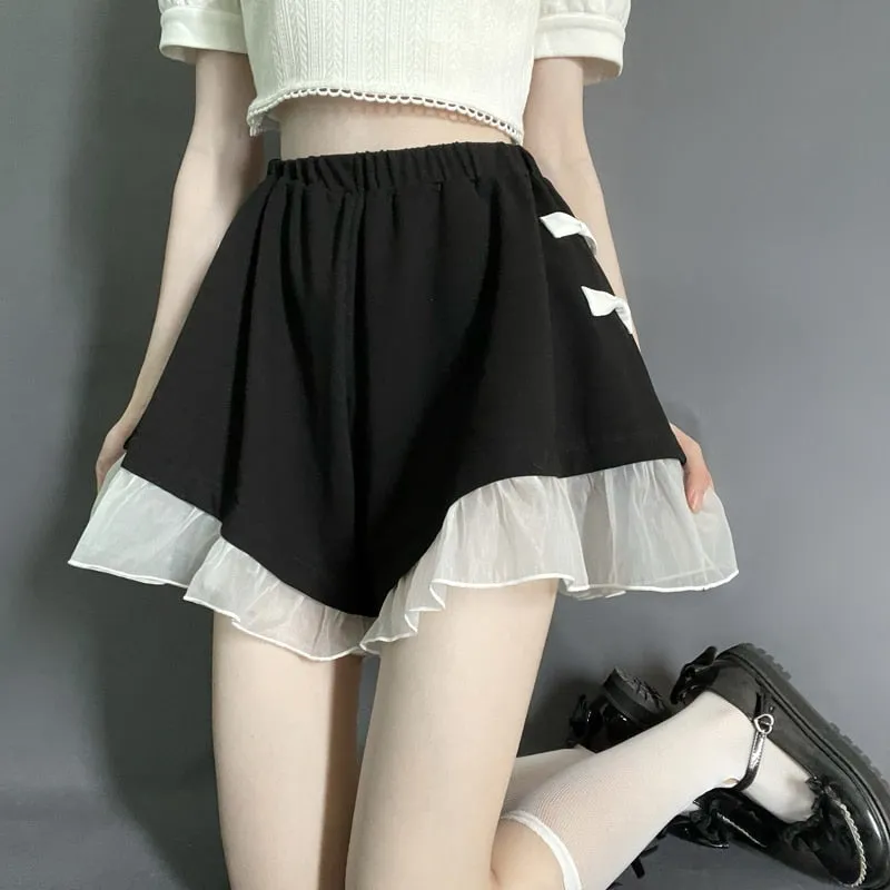 High-Waisted Skirt With Laced Hem