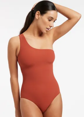 Jetset One Shoulder One Piece - Russet