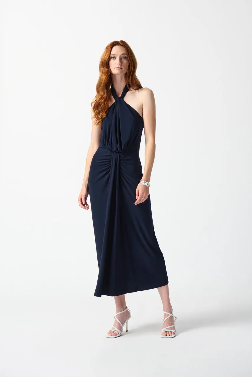 Joseph Ribkoff | Silky Knit Feel Halter Neck Dress | Midnight Blue