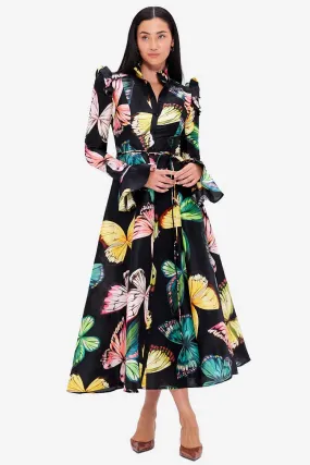 LEO LIN Katrina Butterfly Sleeve Midi Dress