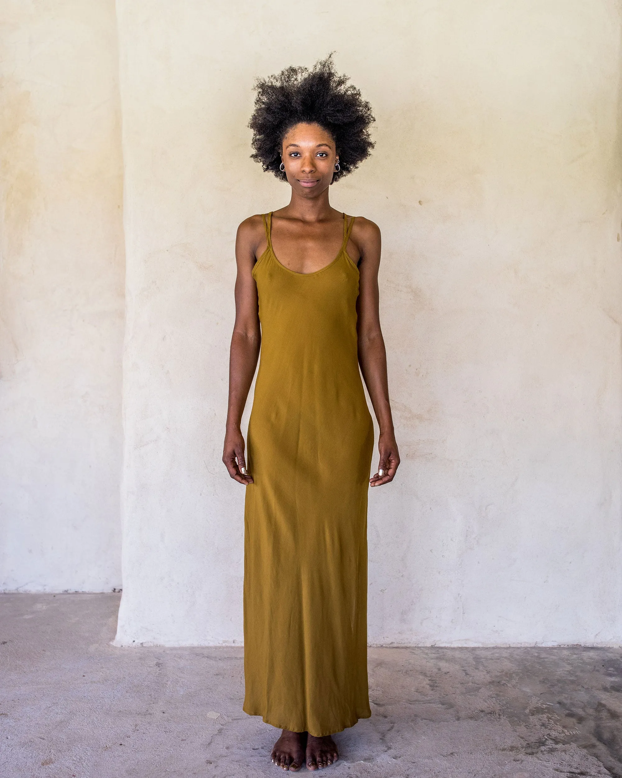 Long Slip Dress - Tumeric