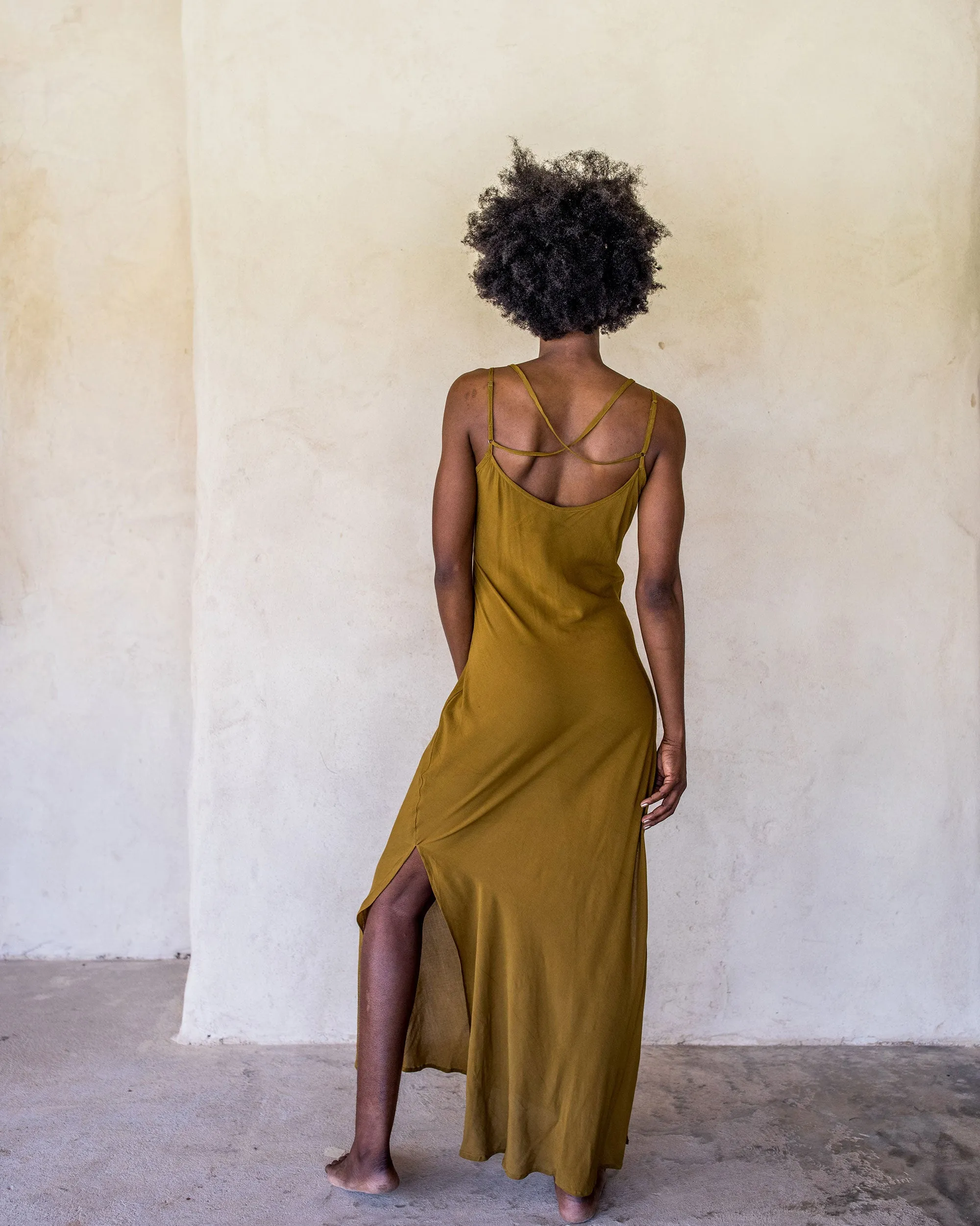 Long Slip Dress - Tumeric