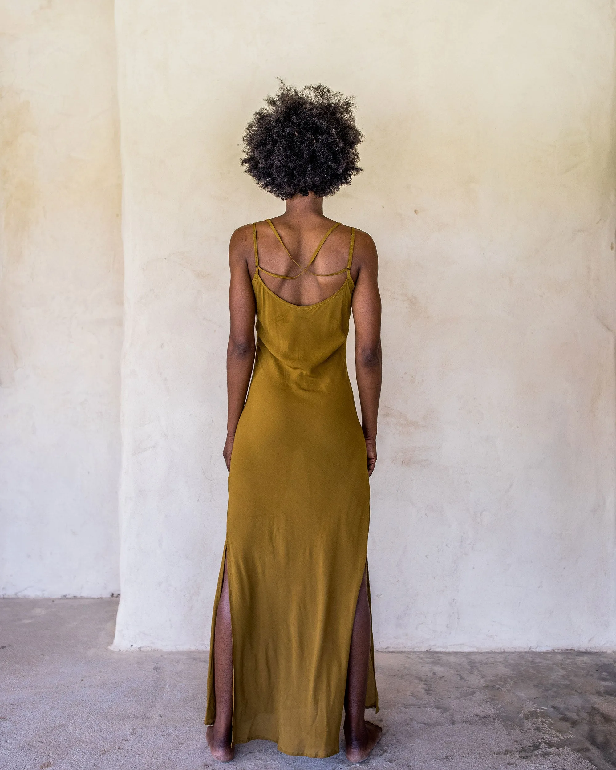 Long Slip Dress - Tumeric