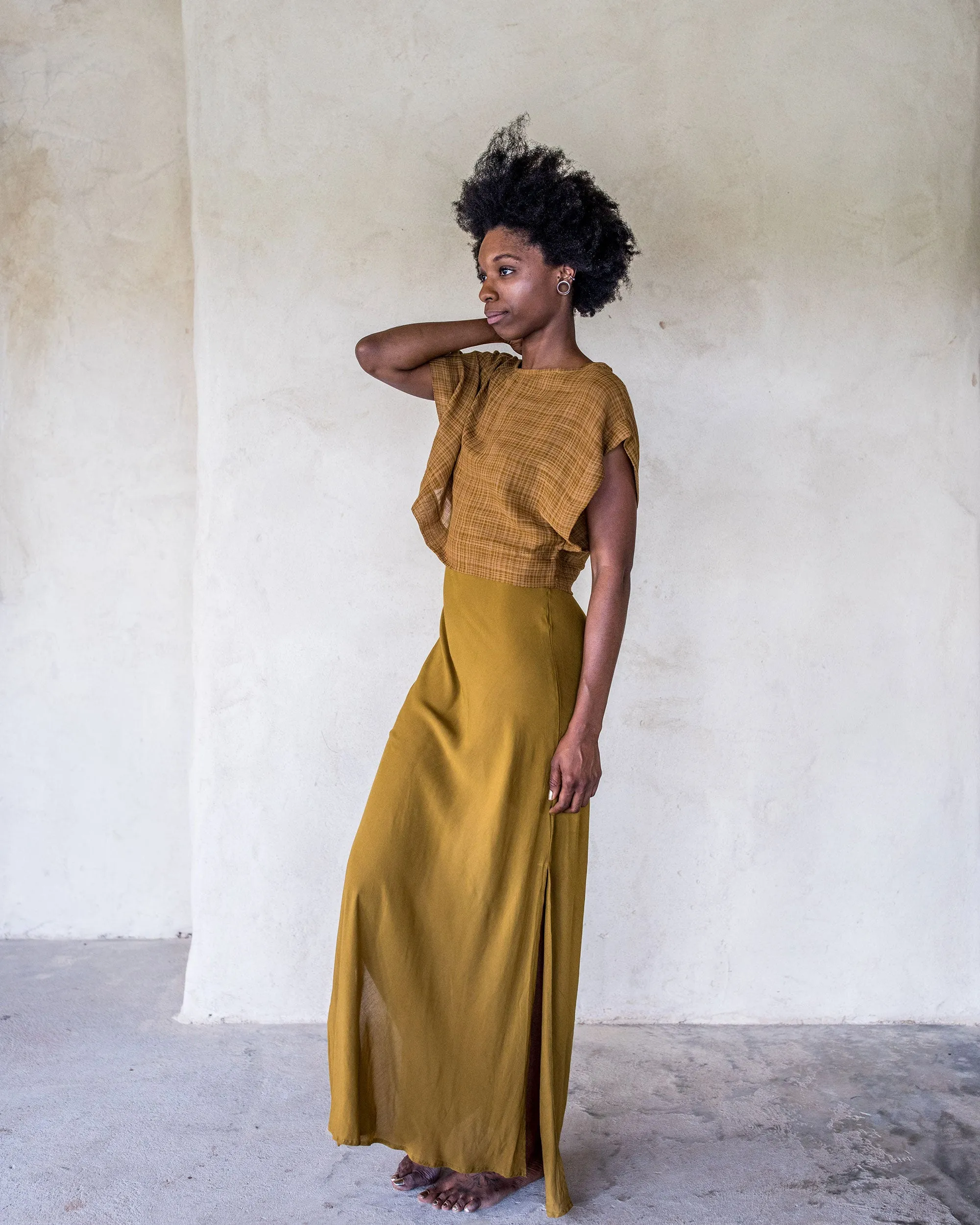 Long Slip Dress - Tumeric