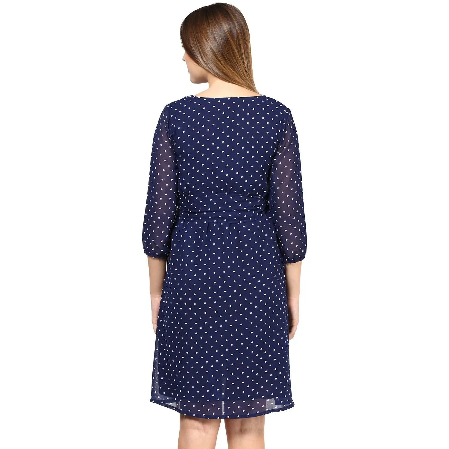 Navy Blue A-line Maternity Dress