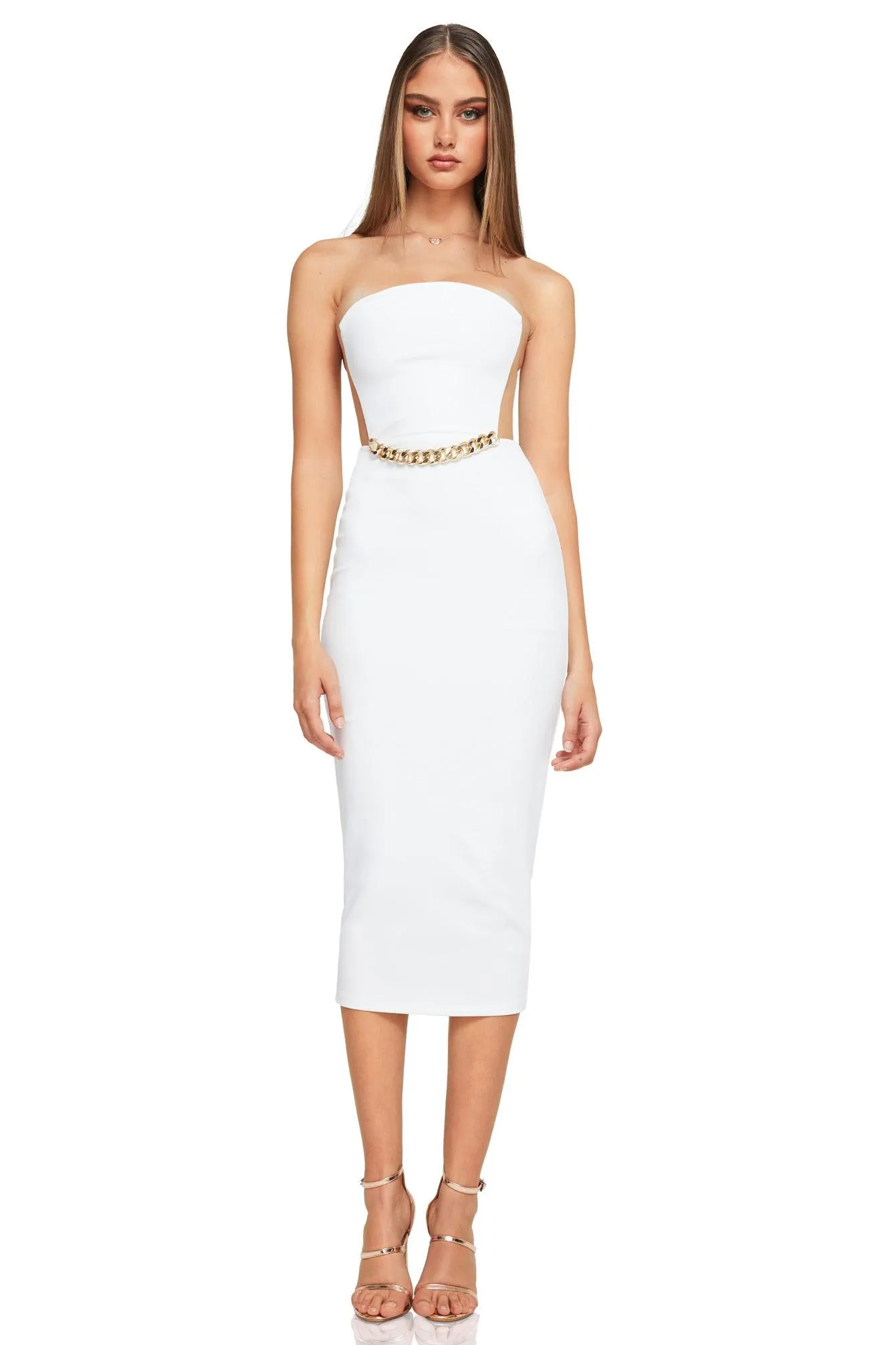 Nookie Scandal Midi Dress - White