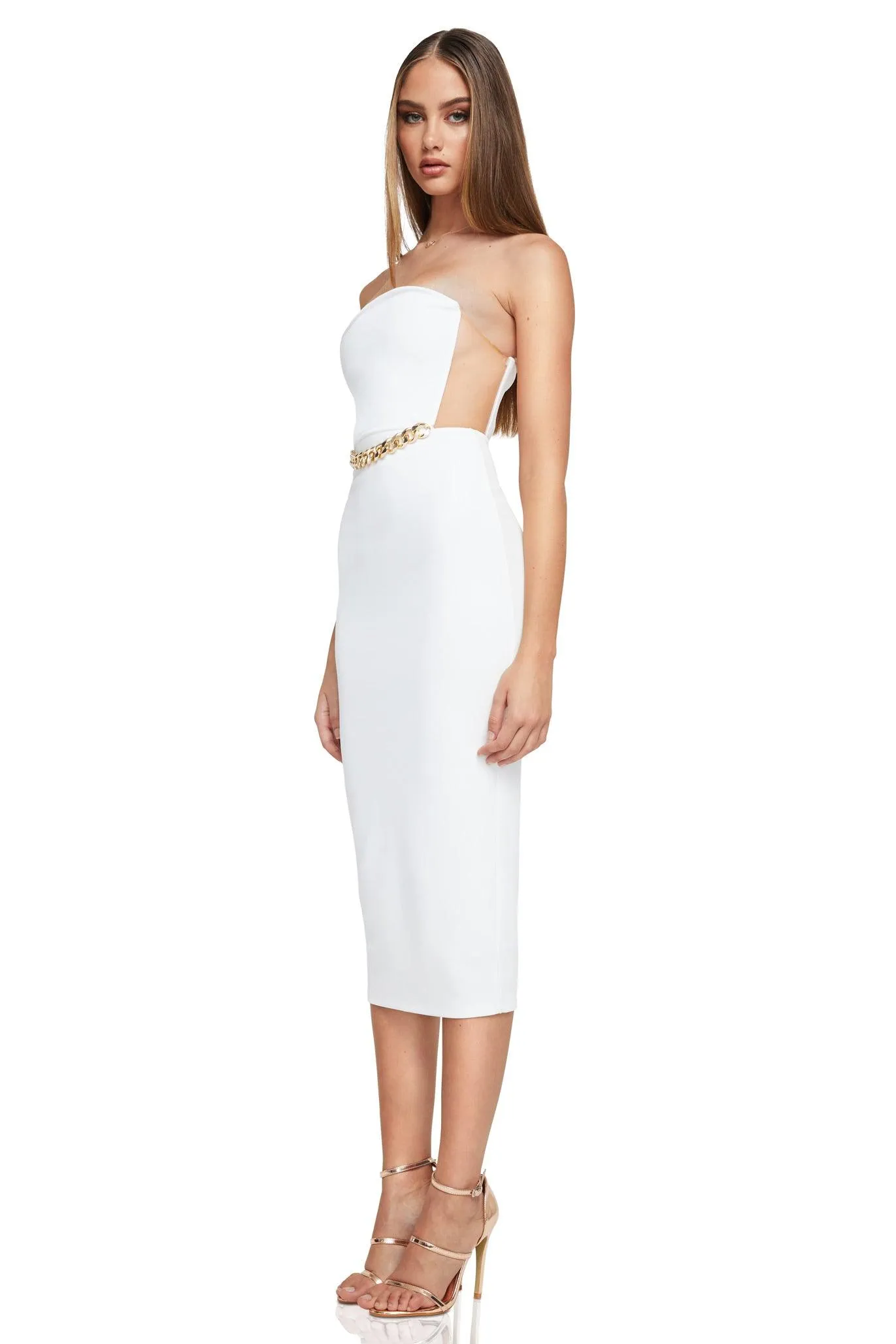 Nookie Scandal Midi Dress - White