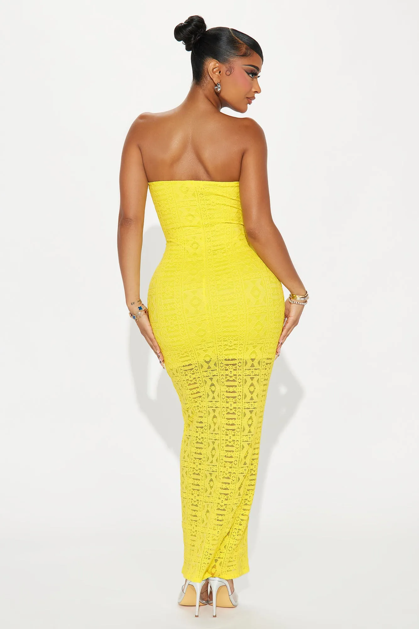 Riley Lace Maxi Dress - Yellow