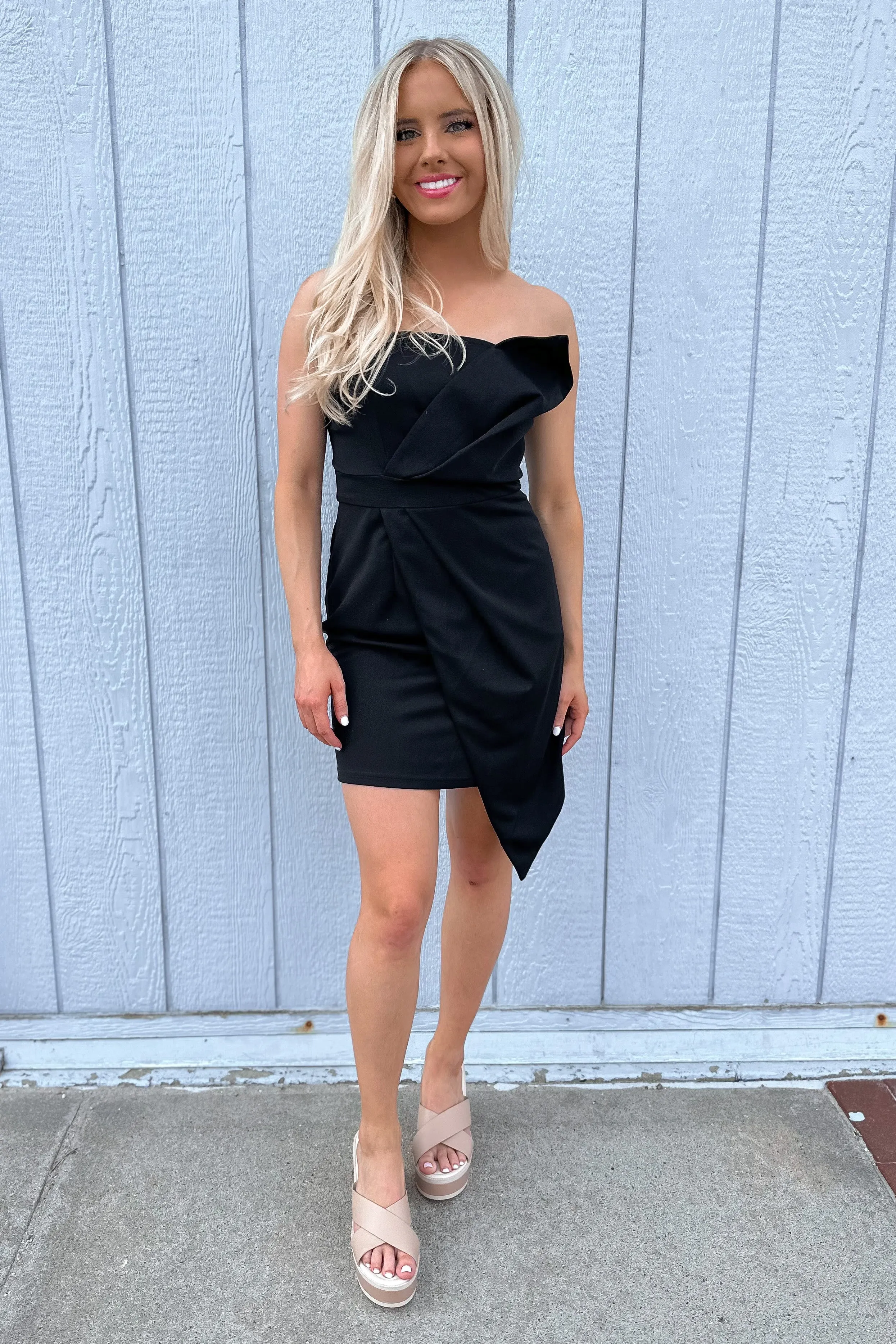 Sara Strapless Mini Dress Black