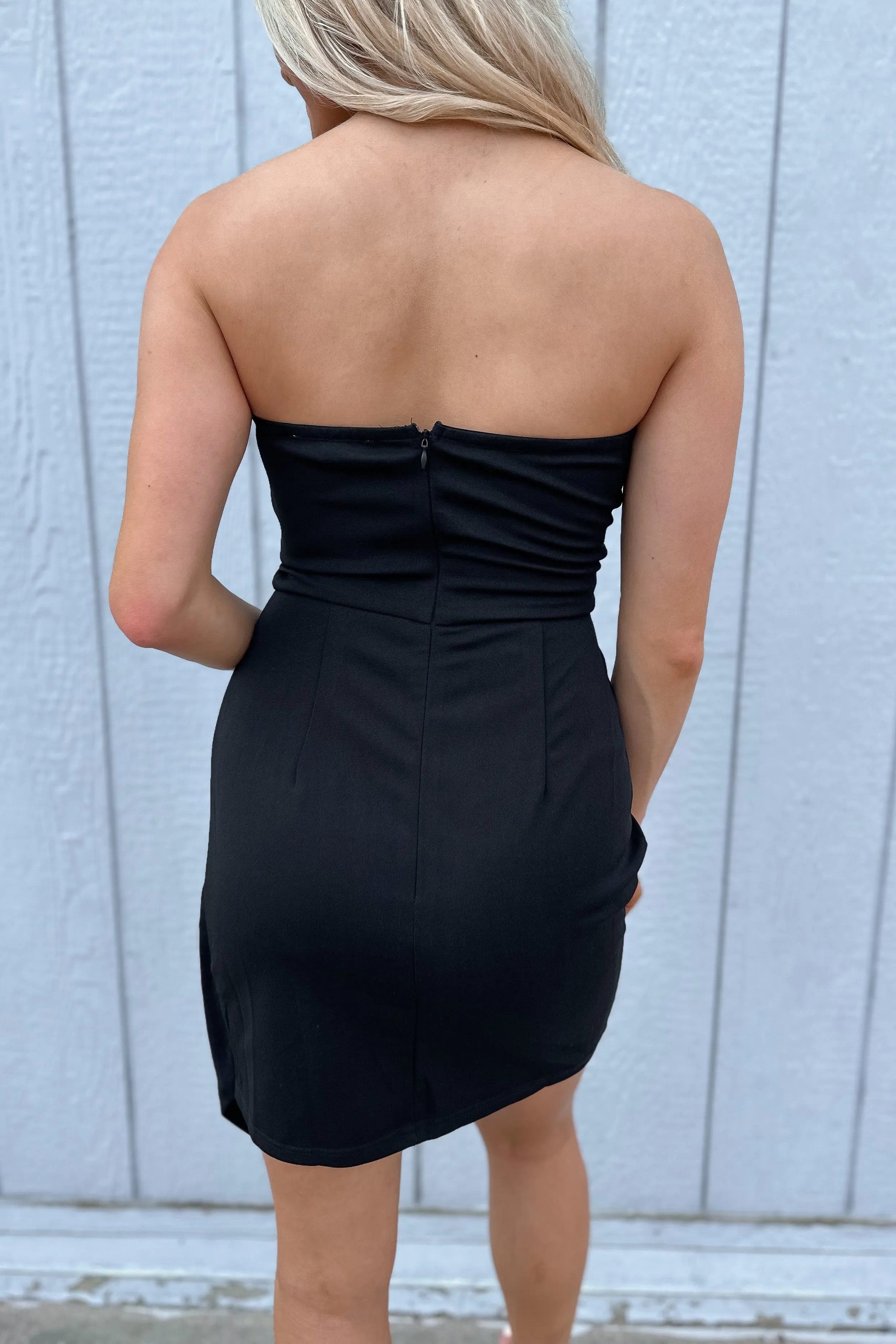 Sara Strapless Mini Dress Black