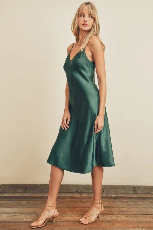 Satin Bias Cut Slip Dress