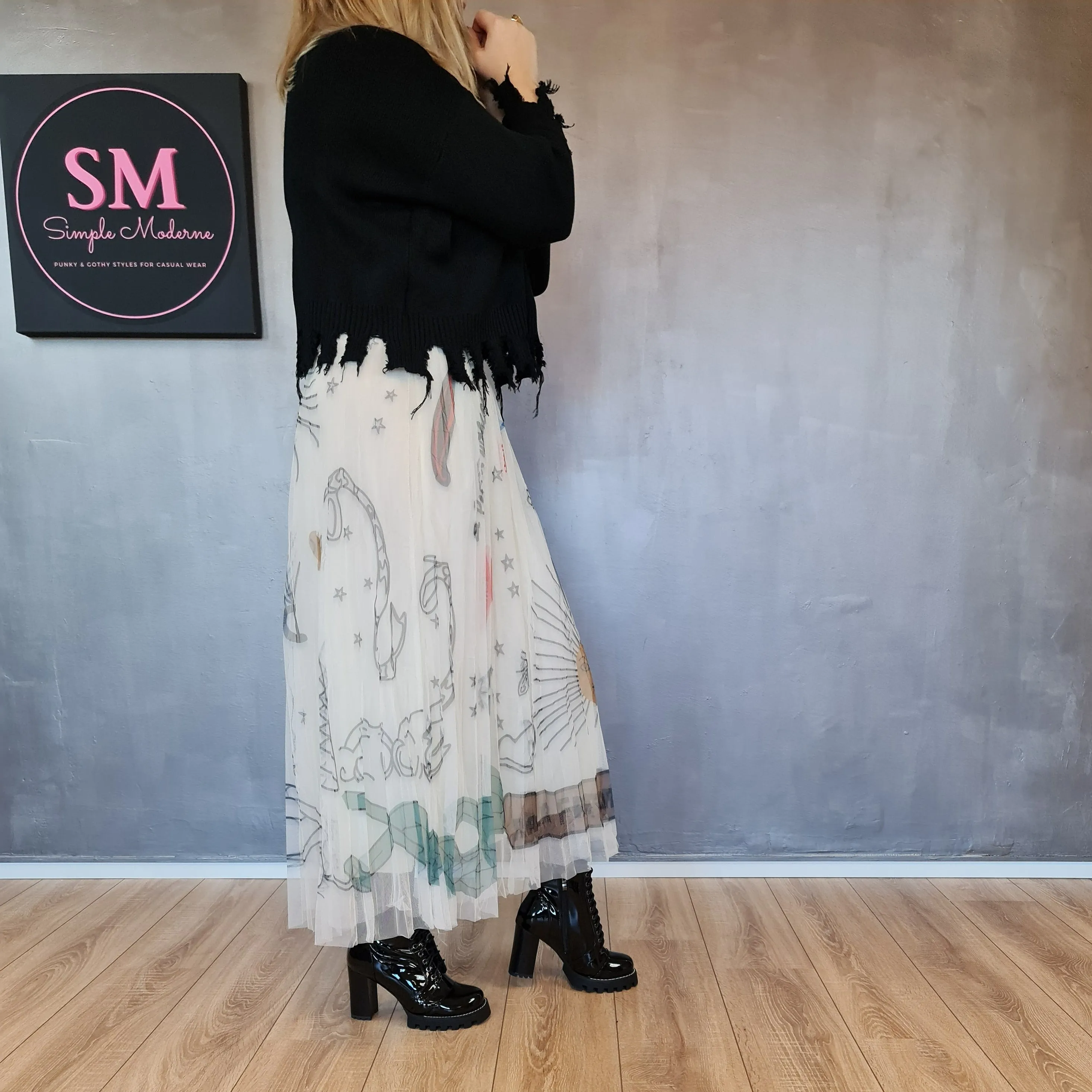 Simple Moderne SauleDu  Layered Tulle Apricot Skirt