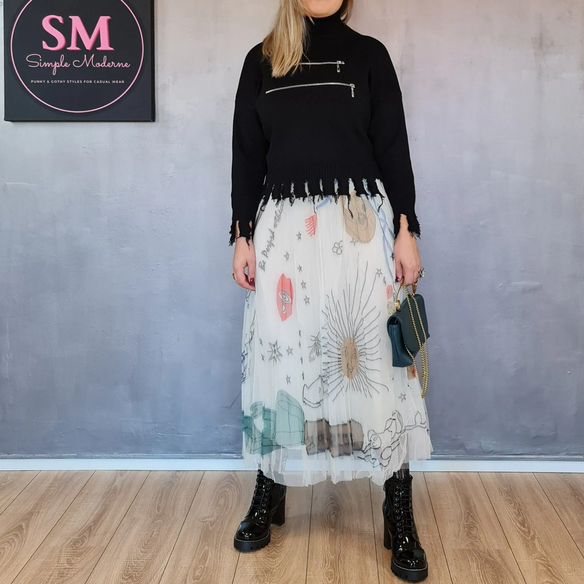 Simple Moderne SauleDu  Layered Tulle Apricot Skirt