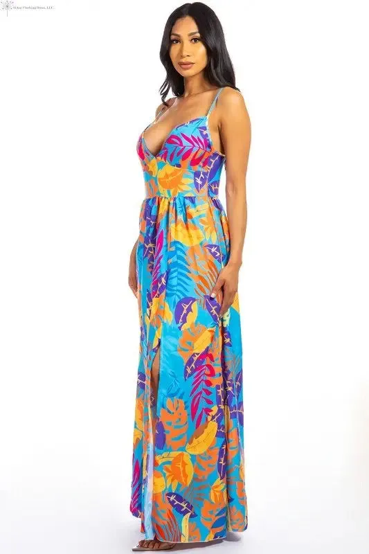 Sleeveless Maxi Dress Multicolor