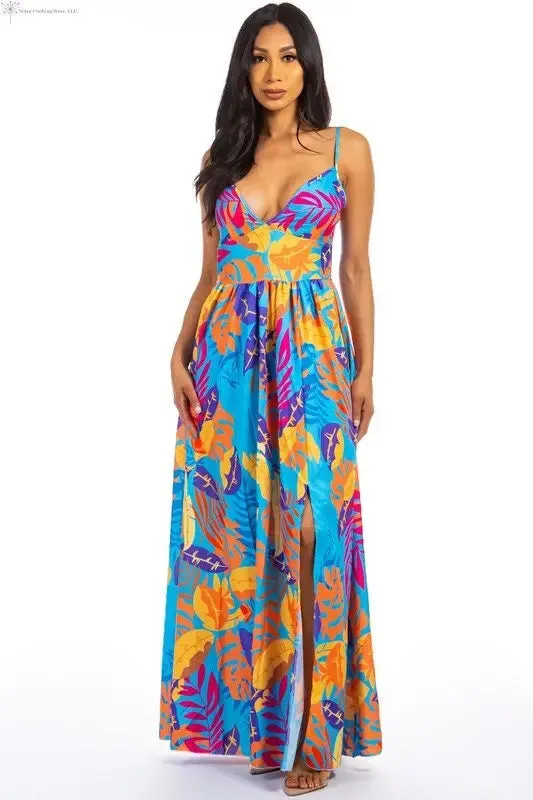 Sleeveless Maxi Dress Multicolor