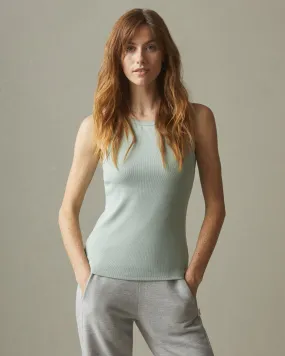 Stretch Rib Tank - Aqua Grey