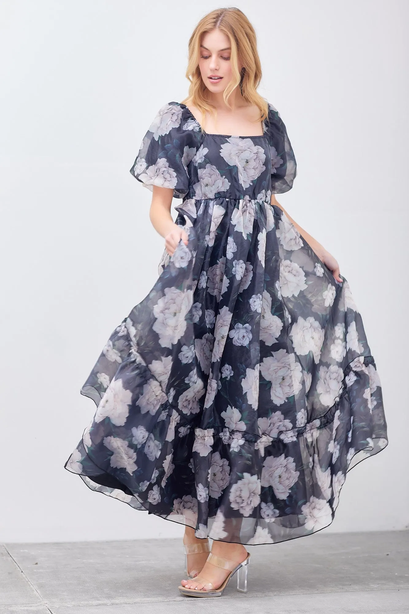 The Black Violet Organza Dress