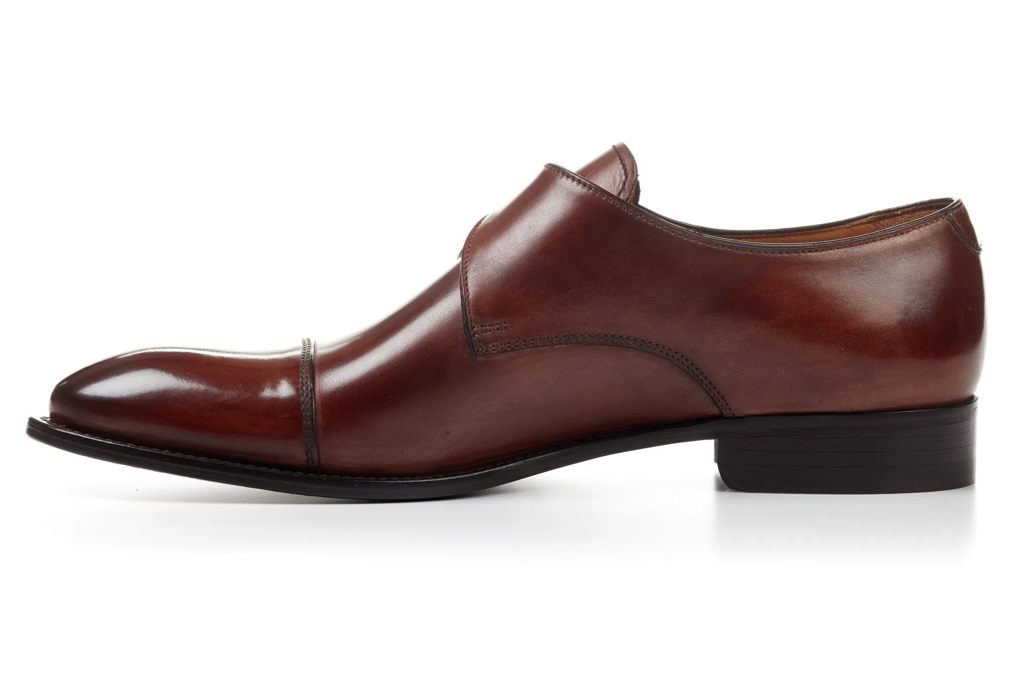 The Olivier Single Monk Strap - Brown