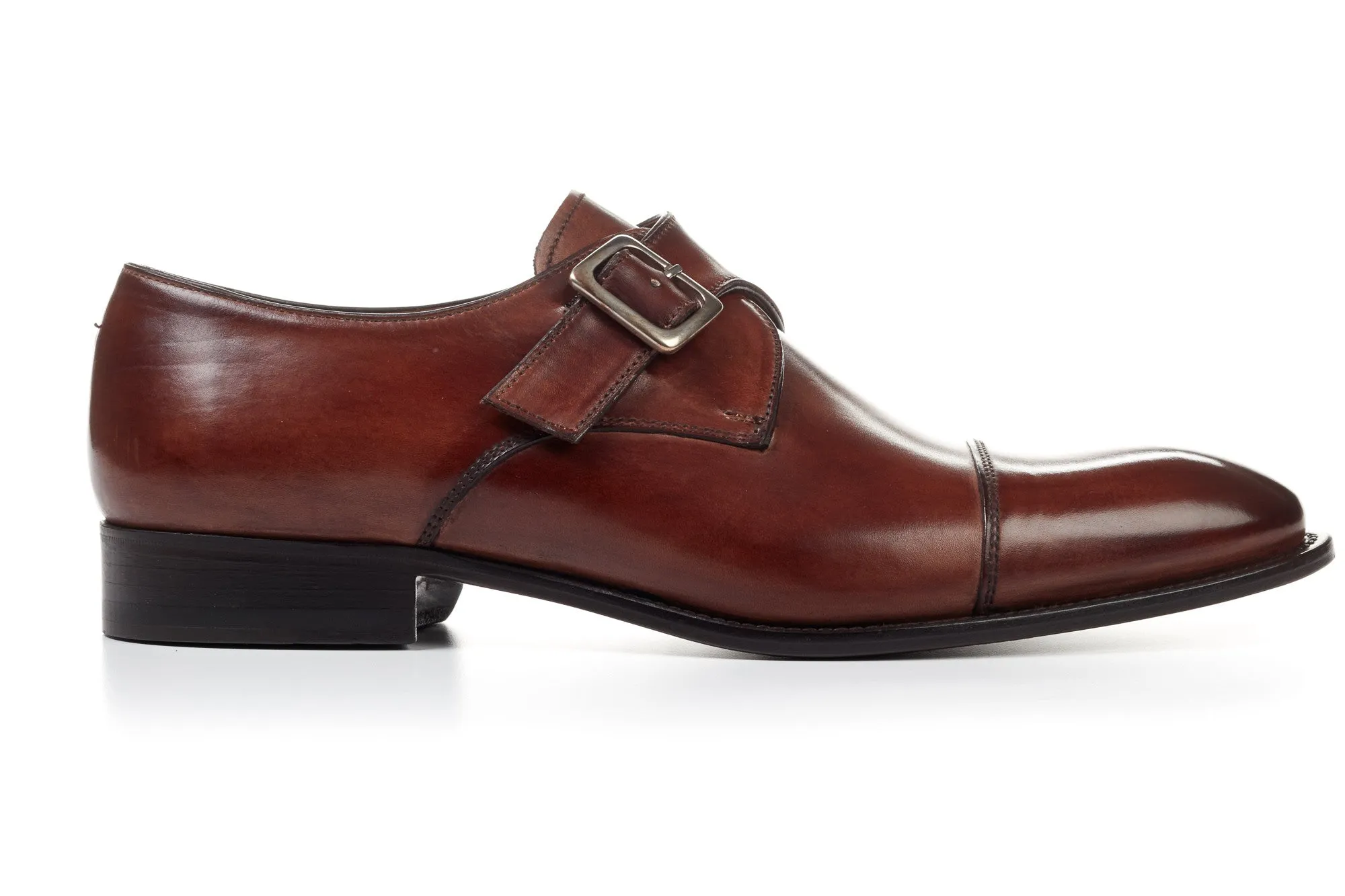 The Olivier Single Monk Strap - Brown