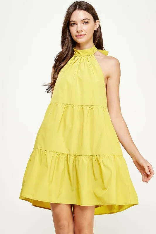 Winchester Halter Dress, Chartreuse